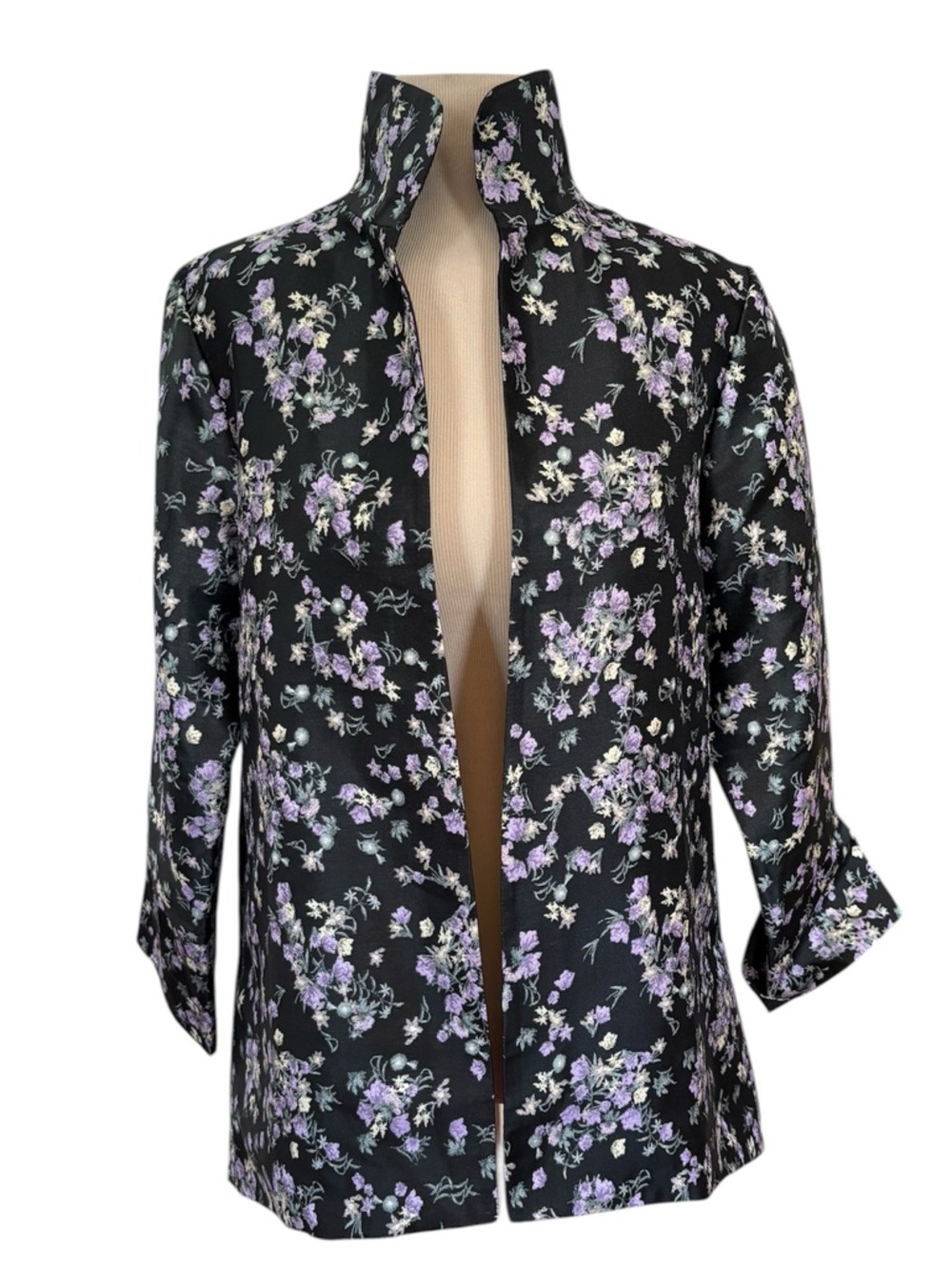 Grace Chuang New York Black Floral Print Jacket